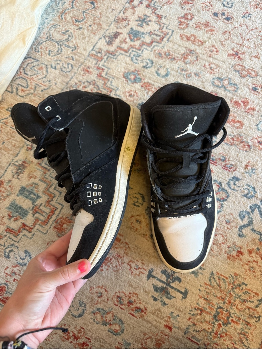Jordan Black and White High-Top Basketball Sneakers